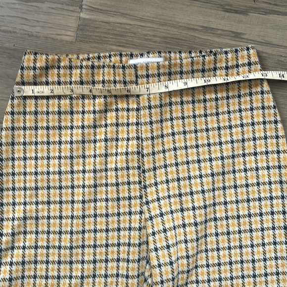 Urban Outfitters |Cara High-Waisted Kick Flare Pant Yellow Checkered Size Medium - Picture 6 of 12